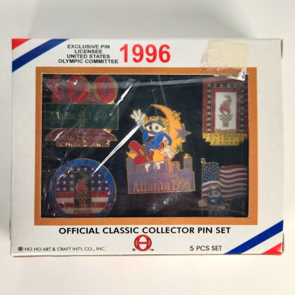 1996 Atlanta Olympics Official Collector 5 pin Set, Mint Condition, unopened - Picture 1 of 16